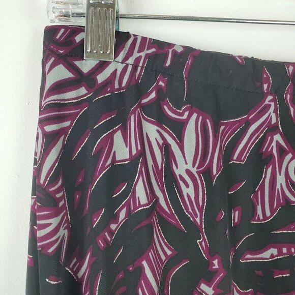 Chico's Skirt Womens 1 US 8 Black Purple Slinky Pull on Wrinkle resistant Silver - Picture 8 of 11